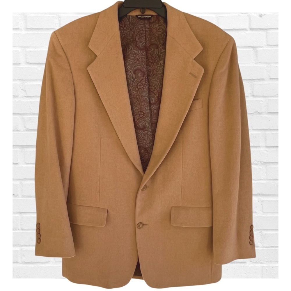 Vintage Lord & Taylor Bill Blass Camel Hair Suit Jacket Blazer Old Money Preppy